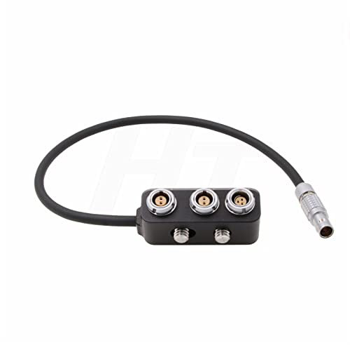 HangTon Splitter Box Power Cable 2 Pin Male to Female 2pin RS 3 Pin for TB50 Battery Pack/Teradek Bond/ARRI Alexa/RED Camera Monitor