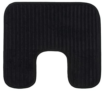 Gözze - Tapis de Toilette antidérapant souple en forme de U, 100% Polyester, 50 x 45 cm - Noir