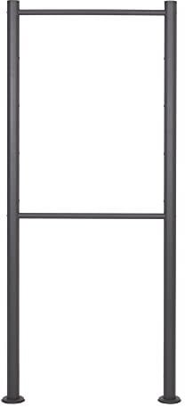 Wiltec Briefkasten Ständer 4-Fach Anthrazit 1700 x 700 mm, Vierfach Standfuß für Postkasten Briefkästen Mailbox, Briefkastenständer aus Stahl für Standbriefkasten