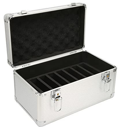Bewinner Hard Drive Box, Hard Disk Storage Case with 10 Disk Bays, Shockproof HDD Storage Box Suitcase with Security Lock for 3.5in Hard Drives