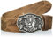 MGM Unisex Trachtengürtel mit Hirsch Gürtel, Nougat-Altsilber, 115