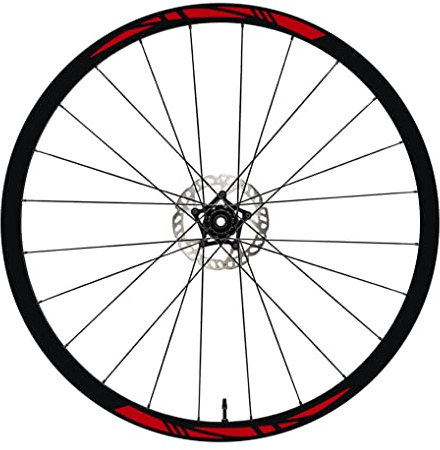 DualColorStampe Felgenaufkleber für Fahrrad, 26 Zoll – 27,5 Zoll – 28 – 29 Zoll (66,6 – 63,5 cm) – Rot, Glänzend, Vinyl, UV-beständig, Wasserfest, Outdoor, Fahrrad-Felgenaufkleber