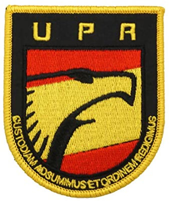 2 Piezas UPR Insignia de parche bordado militar español con respaldo de gancho