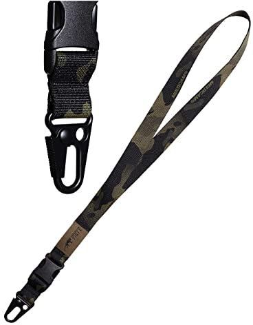 Tasmanian Tiger TT Key Chain MK II Lanyard mit abnehmbarem Gewehr-Karabiner Schlüsselband Keyholder Schlüsselanhänger Lanyard Schlüsselband, Multicam Black