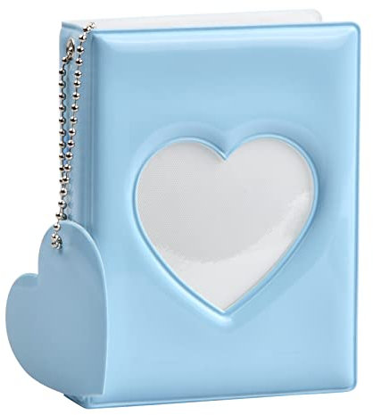 1 Stück Mini-Fotoalbum für Instax Mini 32-Taschen-Fotoalbum Kpop-Fotokartenhalter Namenskartenbuch 3 Zoll/6x9.8cm (Blau)