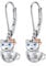 Cat Earrings 925 Sterling Silver Cute Funky Animal Drop Earrings Teacup Cat Jewellery Gifts for Women Girls Cat Lovers