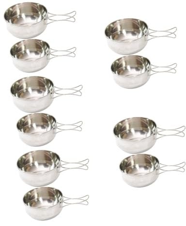 INOOMP Meeresangelschnur 5 Sätze Outdoor-klappschüssel Grillschale Im Freien Schüssel Mit Klappbarem Griff Schüssel Für Camping Camping-futternapf Faltbar Handhaben Reisen er Stahl