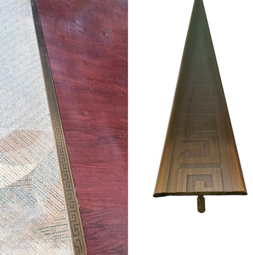 Übergangsprofil Übergangsleiste aus Messing mit Wolkendesign, Teppich-zu-Fliesen-Türschwellenverkleidung im Orientalischen Stil, T Zierleiste für Bodenbelag, Kantenteiler, Spaltabdeckung (Size : W-3.