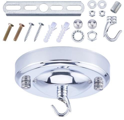 GORGECRAFT 104x26mm Lichtbaldachin-Set Platin Vintage-Kronleuchterbaldachin Flaches Rundes Deckenbaldachin-Set Aus Eisen Mit Schrauben Aufhängehaken Und Kunststoffbeschlägen Für Hängelampen Pflanzen