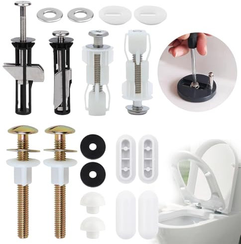 Paracolpi Sedile WC Set di Fissaggio Tavoletta WC Ganci Tavoletta WC Viti per WC Toilet Tank Bolts Viti WC Viti di Espansione in Nylon Ricambio per il Fissaggio del Sedile del WC Sedile del WC Univers