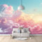 Fototapete 3D Effekt Tapeten Selbstklebend verträumte bunte Wolken 350x256cm Hintergrund Design Tapete Fototapeten Vinyl Wandtapete Wohnzimmer Schlafzimmer Wand Schmücken