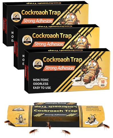 30 Pezzi Trappole Scarafaggi e Blatte Atossico e Insapore Trappola per Eliminare Scarafaggi Anti Blatte per Casa, Cucina, Soggiorno, Bagno, Ufficio, ecc, Proteggi i Bambini e gli Animali Domestici