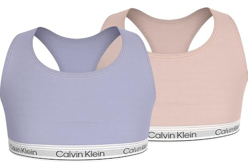 CK Jeans Bralette G80G800742 Bralette für Mädchen, Pink (Silverpeony/Purpleheather), Größe 42-44, 2 Stück, Rosa (Silverpeony/Purpleheather), 14-16 Jahre