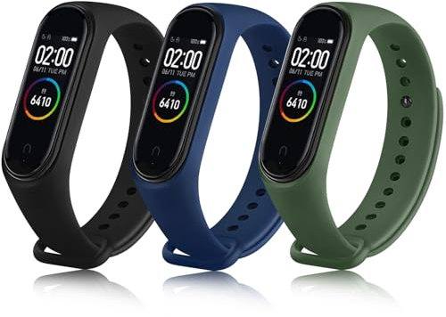 Yisica Armband für Xiaomi Mi Band 4 / Xiaomi Mi Band 3, Ersatzbänder Silikon Sport Wasserdicht für Xiaomi Mi Band 4 / Mi Band 3 (Einheitsgröße, Schwarz/Navy blau/Dunkelgrün)