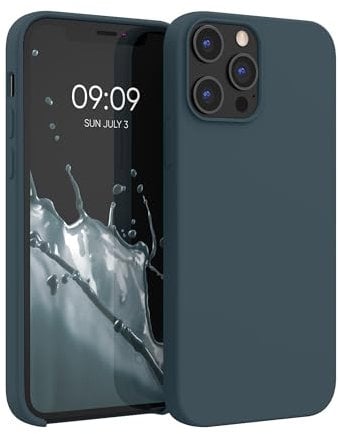 kwmobile Cover per Apple iPhone 12 Pro Max Custodia - Back Case per Smartphone in Silicone TPU - Protezione Gommata - ardesia scuro