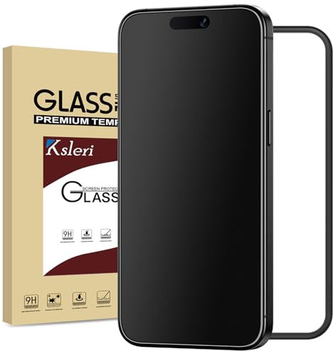 Ksleri Matte Glass Screen Protector for iPhone 16 pro 6.3 Inch, Tempered Glass Matte Film with Easy Installation Frame