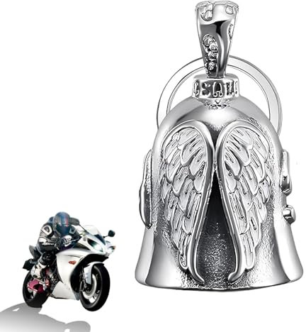 Guardian Bell,Schlüsselanhänger Motorrad Glöckchen,Motorrad Glocke Glücksbringer,Metall Mountainbike Lucky Charms,Fahrradklingel,Bike Zubehör,Angel Fahrradglocke,Retro Fahradklingel,Fahrradzubehör
