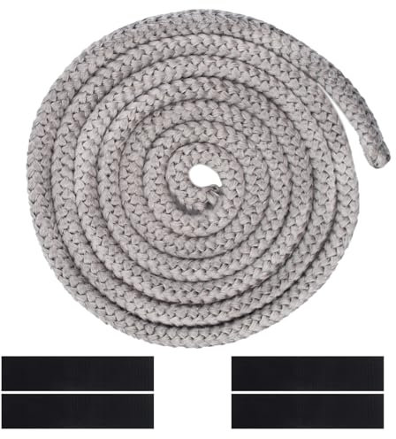 10mm*2.5m Cordón de sellado de hornos,Tira de sellado resistente al calor con cinta final,Cuerda para Sellar Hornos,Cuerda de Sellado Ignífuga,para chimenea y tubo de estufa