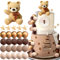 Roaring Good Time Teddybär Tortendeko Mädchen 1 Jahr Torten Deko Taufe Junge Braun Tortendeko Teddybär Kuchen Dekoration für Hochzeit Babyshower Geburtstag Party