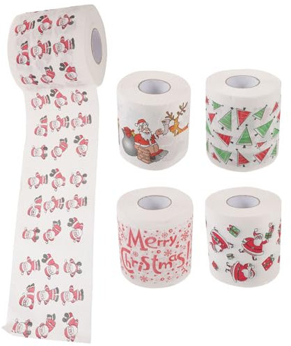 BESPORTBLE 5rouleaux Papier Toilette Noel Serviettes Jetables Noel Articles de Fête