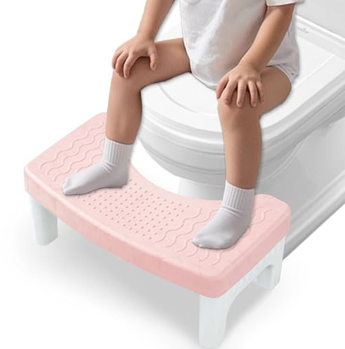 Toilettenhocker, Klohocker, Abnehmbar und Stapelbar, Staubfreier und Rrutschfester Badezimmer-Töpfchenstuhl für eine Gesündere Toilettenhaltung Bekämpft Hämorrhoiden Klohocker (Rosa)
