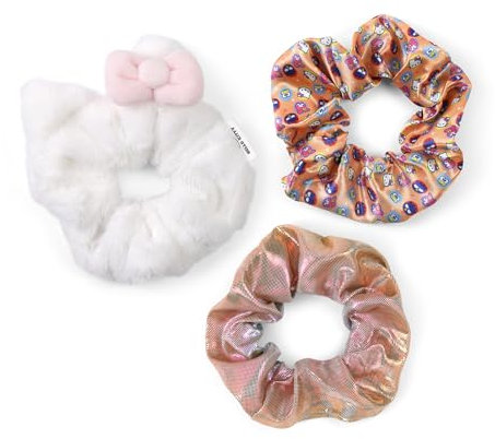 KIDS EUROSWAN Hello Kitty Lot de 3 élastiques à cheveux pour fille Blanc/orange/multicolore