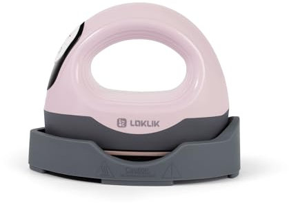 LOKLIK Impress Mini 3 – Presse à chaud pour t-shirts, sacs, tasses, chapeaux et autres textiles - appareil portatif pour la décoration et l'artisanat - Transfert de vinyle (Rose)