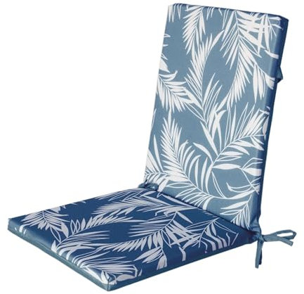 Atout Ciel Cuscino per poltrona da esterno bicolore in tessuto idrorepellente 90 x 40 cm, 6 varianti, blu