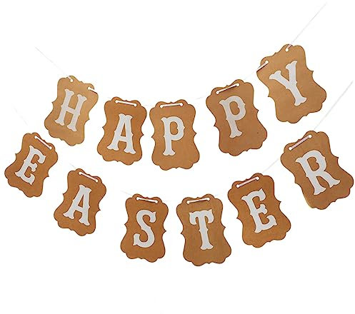 Generisch 1 Satz Ostern-papier-pull-flags Dekoration Verpackung Teller Thanksgiving-banner Weihnachtsgirlande Party Füllstoffe Platte Süße Girlande Osterhoffahne Osterbanner Osterdeko Brown