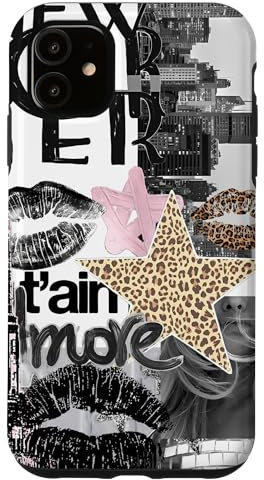 Leopard Star Disco Ball New Yorker Coquette Collage Case for iPhone 11