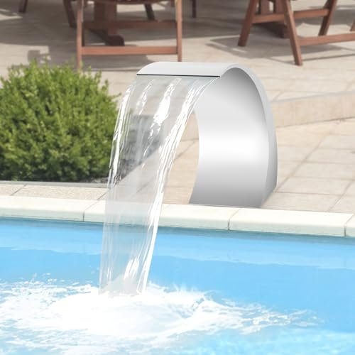 600mm Schwalldusche Schwallbrause Pool Wasserfall Poolfontäne Edelstahl Springbrunnen Pool Brunnen Edelstahl Teich Wasserfall Spillway Kits Pool Wasser Feature Für Garten Patio