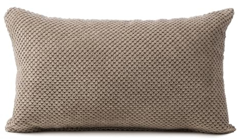Gözze - Kissen Sven, Dekokissen in genoppter Optik, Weiches Sofakissen mit Füllung, 100% Polyester, 30 x 50 cm - Taupe