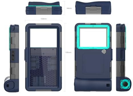 HFYSGVO IP68 Standard 15M/50ft Tauchen/Schwimmen Fotografie Professionelle Tauchen wasserdichte Telefon Fall(Dark Blue Blue)