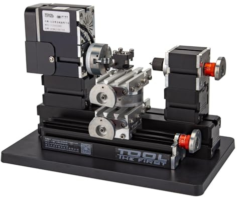 Kit modello motore a vapore che funziona, mini tornio in metallo da 60 W, kit di montaggio modello con base per lavorazione dei metalli e modellismo, kit educativo per adulti