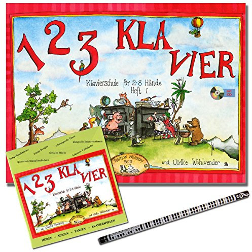 1 2 3 KLAVIER Heft 1 - Klavierschule mit CD von Claudia Ehrenpreis/Ulrike Wohlwender - Klavierunterricht in der Gruppe - mit Piano-Bleistift