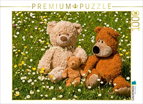 CALVENDO Puzzle Familie Bär in Gänseblümchen. | 1000 Teile Lege-Größe 64 x 48 cm Foto-Puzzle für glückliche Stunden
