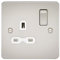 Knightsbridge FP7000PLW FPR7000 Flat Plate 13 A 1G DP Switched Socket, 230 V, Pearl