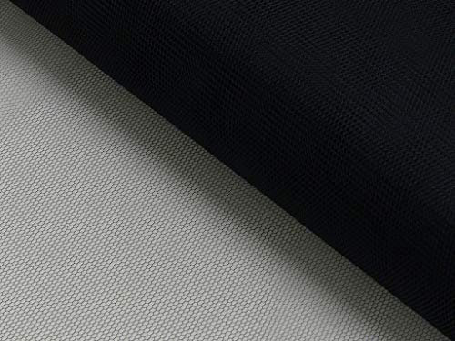 Tüll - Meterware - für Bekleidung & Deko - 140 cm - standfest und hochwertig - Meterpreis (Schwarz)