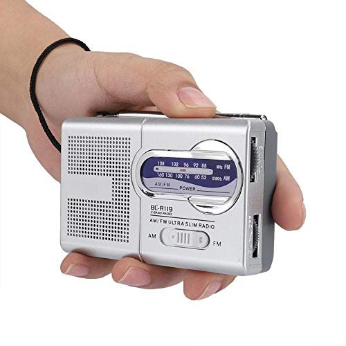 Bewinner Am/FM Multifunción Radio de Bolsillo con Antena Retráctil, HD Sound Banda Dual Radio Pequeño Portátil con Antena Telescópica,Mejor Regalo,9 * 5.7 * 2.2cm