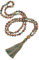 BENAVA Mala Kette aus 108 Perlen Bunt Jaspis Pyrit Stein | Yoga Kette mit Quaste und Achat Anhänger | 100 cm