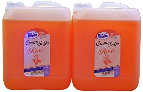Perladin Cremeseife Rosé 2 Kanister á 5 Liter; flüssige Seife, Duft Rosé, rückfettend, sehr ergiebig und sparsam im Verbrauch