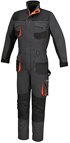 Beta Tuta da lavoro T/C Twill poliestere 65% cotone 35% 180 gr 7865G nero/dettagli arancione, grigio, M, grigio, M