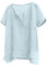 Blusen-T-Shirts Herren-Baumwoll-Leinen-Hemd Kurzarm-Hippie-lässiger Komfort-Strand-T-Shirts (5XL,Kurzarm-Hellblau)