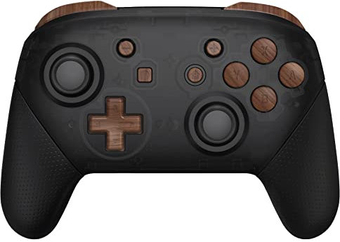 eXtremeRate DIY-Tasten Kit für Nintendo Switch Pro Controller, Ersatz Knöpfe ABXY D-Pad Trigger Home Buttons Ersatzknöpfe & Tool Set für NS Switch Pro Gamepad(Holz Optik)-KEIN Controller