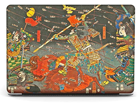 Berkin Arts Compatible avec MacBook Air 13.6 Pouces M4 M3 M2, 2025 2024 2022 (A3240 A3113 A2681) avec Couvercle de Clavier & d'écran Ukiyo-e(Kuniyoshi-L'attaque Finale de Kusunoki)
