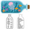 GLOBLELAND Drifting Flasche Metall Stanzschablone Quallen Seegras Papierpräge Stanzschablonen Set Seestern Stanzformen für Kartenherstellung DIY Papier Scrapbooking Handgefertigtes Fotoalbum