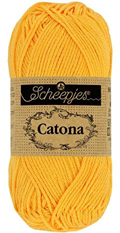 Scheepjes - Scheepjes Catona 208 Yellow Gold Yarn - 10x50g