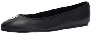 Tommy Hilfiger Damen Ballerinas aus Leder, Schwarz (Black), 39
