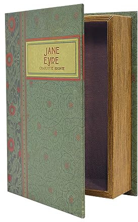 PACOLO Decorative Book Boxes, Faux Wood with Magnetic cover Storage for Hidden Jewelry, Money, and Cash (Jane Eyre)