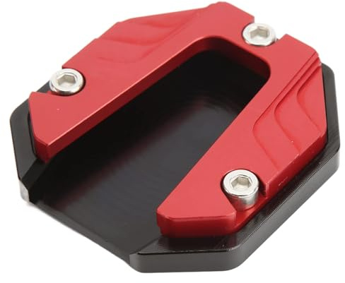 Motorrad Seitenständer Fuß-Verbreiterung Ständer Platte Pad Hohe Festigkeit Kickstand Pad Platte Unterstützung Accessory Motorrad Unterstützung Stützplatte (Rot)